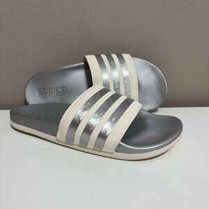 Adidas Women's Cream and Silver Sandals